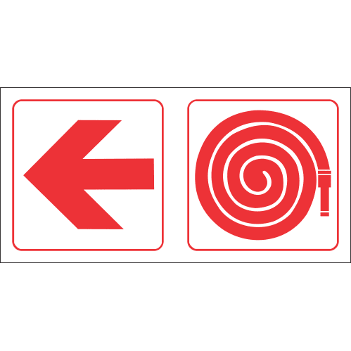 Fire Hose Left Safety Sign